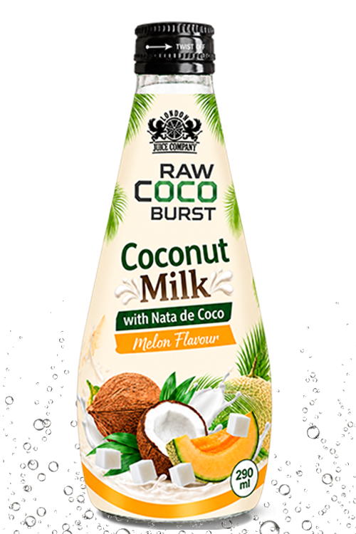 RAW COCO BURST 290ml coconut milk with nata de coco in melon flavour.